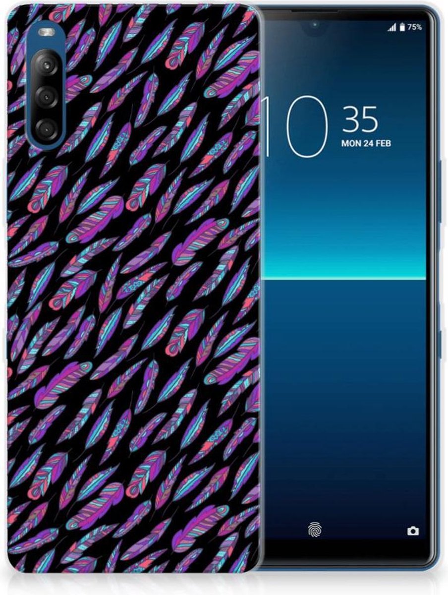 TPU Hoesje voor Sony Xperia L4 TPU bumper Feathers Color