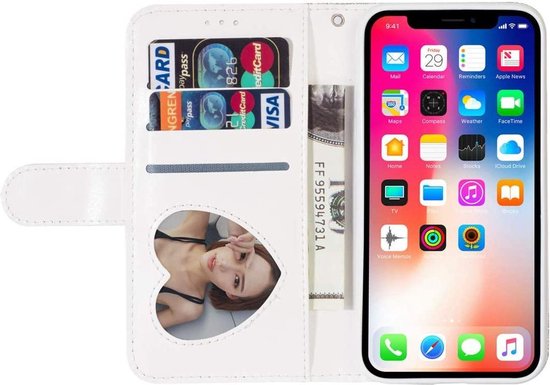 Portefeuille avec Bookcase hoesje à glissière pour iPhone X / XS Glitter - Argent