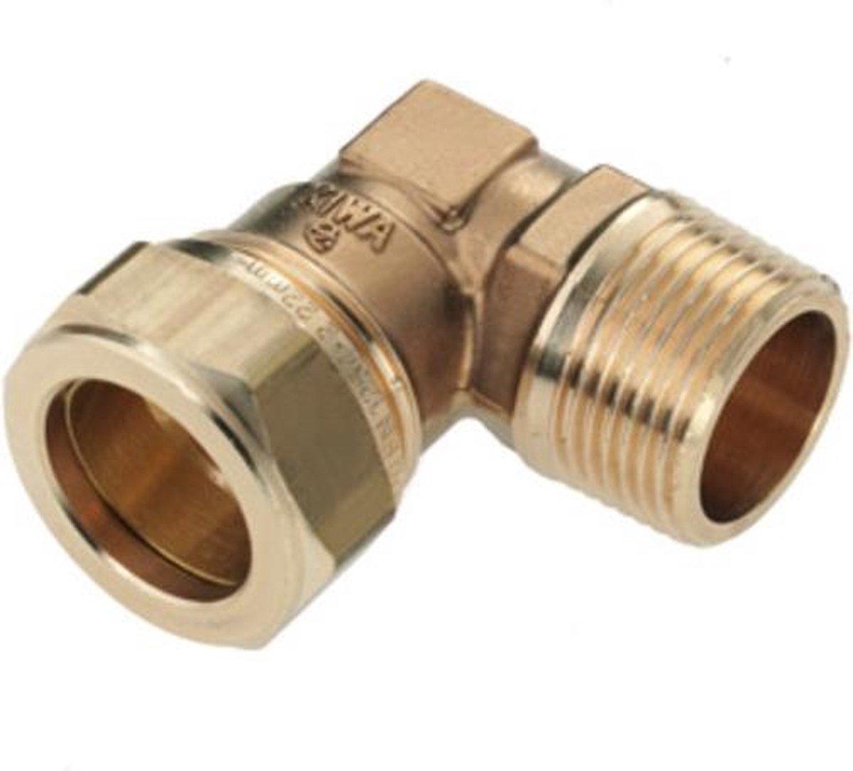 Bonfix knelkoppeling - knie - buitendraad - 1 x 22mm - Messing
