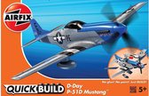 Airfix D-Day P-51D Mustang Montagekit Vliegtuig met vaste vleugels