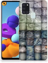 Leuk Hoesje Geschikt voor Samsung Galaxy A21s Telefoonhoesje Spijkerbroeken