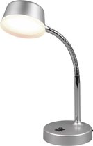 LED Bureaulamp - Trion Kiki - 4W - Warm Wit 3000K - Rond - Mat Titaan - Kunststof