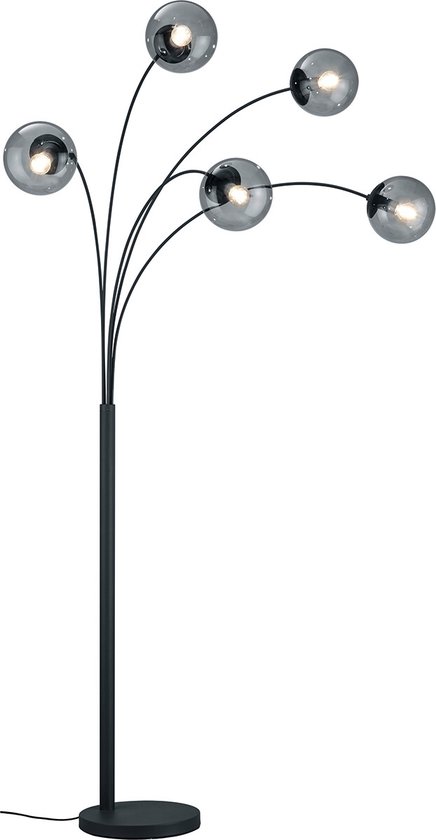 LED Vloerlamp - Trion Balina - E14 Fitting - Rond - Mat Antraciet - Aluminium