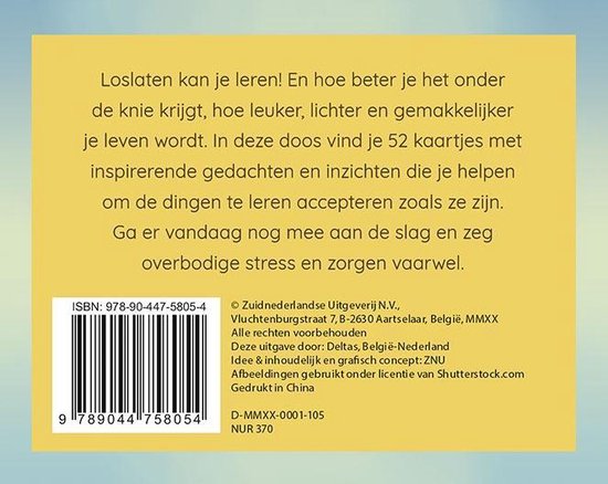 Laat het los - Inzichtkaarten, ZNU | 9789044758054 | Boeken | bol