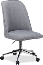 Relaxdays draaistoel grijs - verstelbare bureaustoel - computerstoel - design kuipstoel
