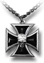 Alchemy Gothic Ketting BLACK KNIGHT'S CROSS Zilverkleurig/Zwart
