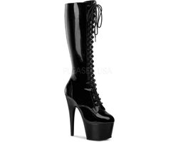 Pleaser - ADORE-2023 Plateau Laarzen - Paaldans schoenen - 39 Shoes - Zwart