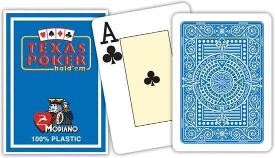 Modiano poker speelkaarten lichtblauw 2 index