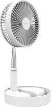 Avanca Verstelbare Ventilator - 4 Standen - Ventilator staand - Tafelventilator - Opklap & Draagbaar met accu - Statiefventilator - Wit