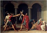 De eed van de Horatii, Jacques-Louis David - Foto op Forex - 40 x 30 cm