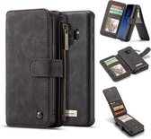 CaseMe - Samsung Galaxy S9 hoesje - Wallet Book Case met Ritssluiting - Zwart