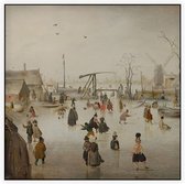 IJsvermaak, Hendrick Avercamp - Foto op Akoestisch paneel - 150 x 150 cm