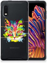 Mobiel Case Geschikt voor Samsung Xcover Pro GSM Hoesje Doorzichtig Cat Color