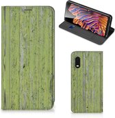 Telefoon Hoesje Samsung Xcover Pro Wallet Case Green Wood