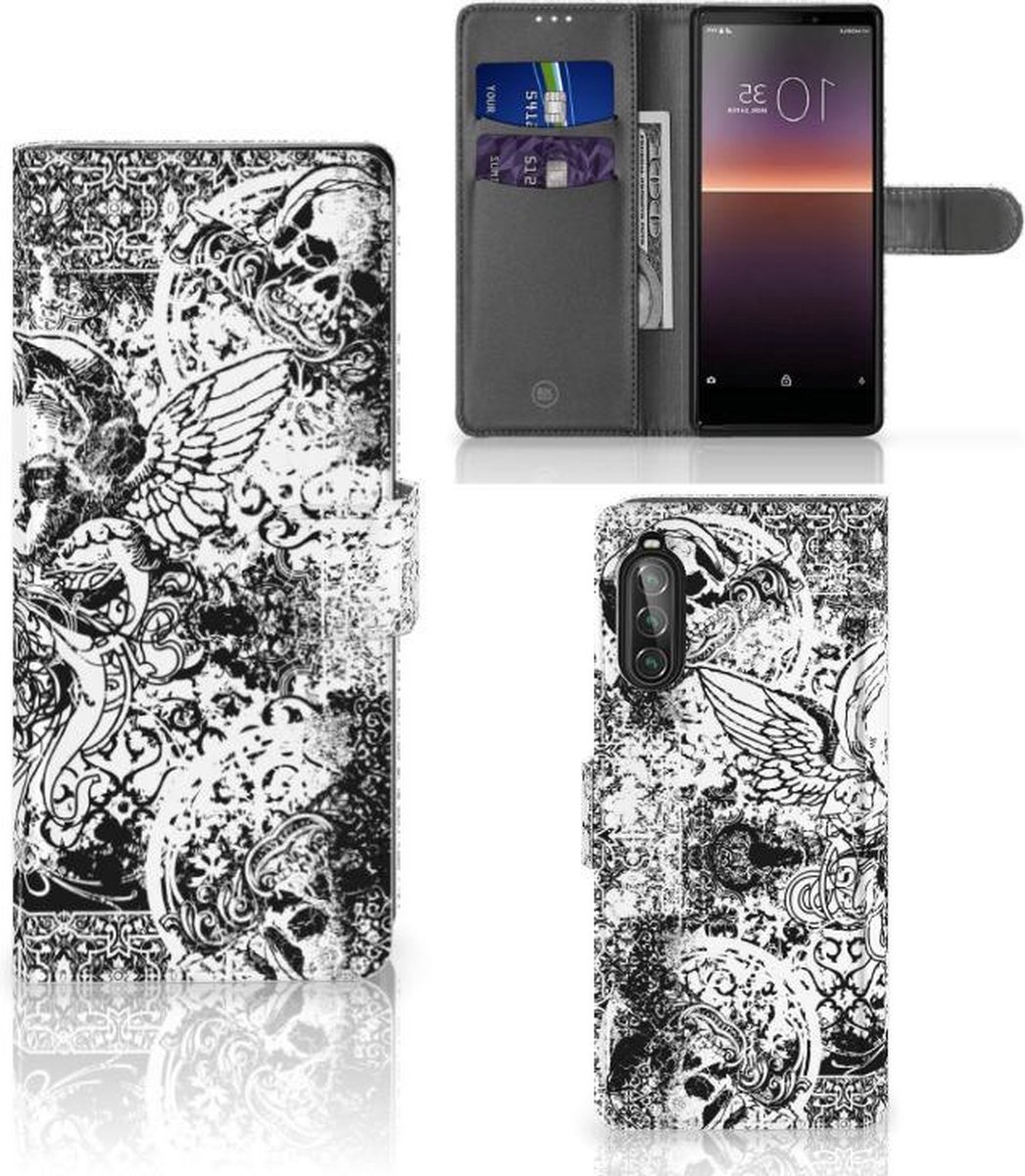 Telefoonhoesje met Naam Sony Xperia 10 II Skulls Angel
