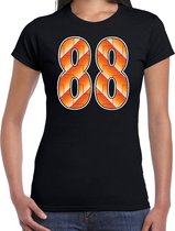 88 Holland/ Oranje supporter t-shirt zwart voor dames - Nederlands elftal fan shirt / kleding - 1988 EK kampioen outfit M