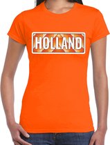 Holland / Nederland supporter t-shirt oranje voor dames XL