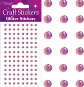 Oaktree - Stickers Glitter Diamantjes Licht Roze (per vel) 4mm