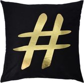 Rox Living Kussen Hashtag 45 X 45 Cm Textiel Zwart/goud