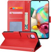 Samsung Galaxy A71 Hoesje Book Case Flip Hoes Wallet Cover - Rood