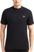 Fred Perry - Piqué T-shirt - Zwart T-shirt - S - Zwart