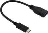 22 cm USB-C / Type-C 3.1 Male naar USB 3.0 Female adapterkabel, voor Galaxy S8 & S8 + / LG G6 / Huawei P10 & P10 Plus / Xiaomi Mi 6 & Max 2 en andere smartphones (zwart)