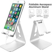 Bureau - Smartphone telefoon & Tablet Houder | Aluminium | zilver/grijs| iPad / iPhone Tafel Standaard - 270 graden draaibaar