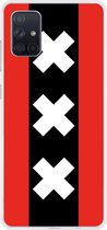 Samsung Galaxy A71 Hoesje Transparant TPU Case - Amsterdamse vlag #ffffff