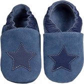 Hobea Babyslofjes blauw suede met ster