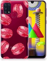 Hoesje Bumper Geschikt voor Samsung Galaxy M31 GSM Hoesje Transparant Pink Macarons