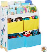 jouets placard pour enfants relaxdays - armoire à speelgoed - bibliothèque pour enfants - étagère - impression B