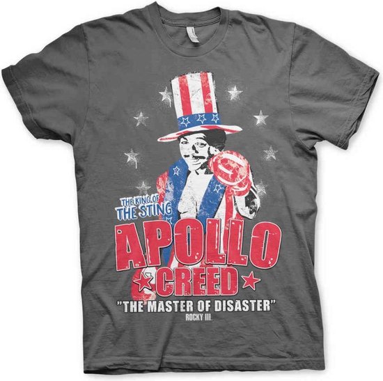 Rocky Heren Tshirt -2XL- Apollo Creed Grijs