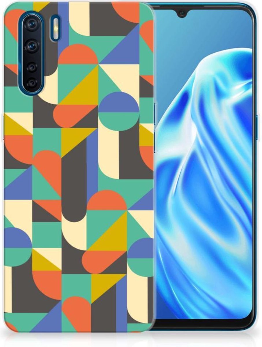 Back Cover voor OPPO A91 TPU bumper Funky Retro