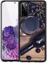 Leuk TPU Backcase Geschikt voor Samsung Galaxy S20 Telefoonhoesje met Zwarte rand Wijn