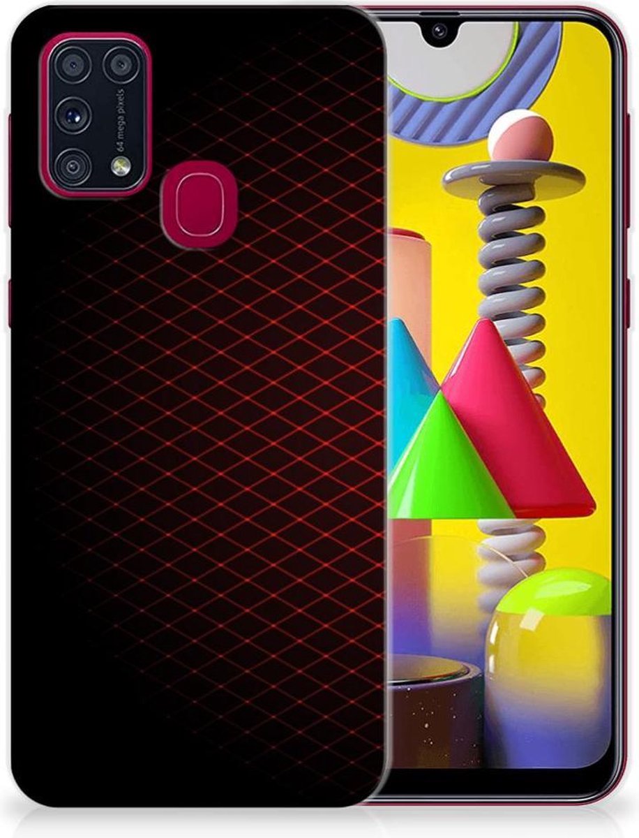 TPU Hoesje voor Samsung Galaxy M31 TPU bumper Geruit Rood