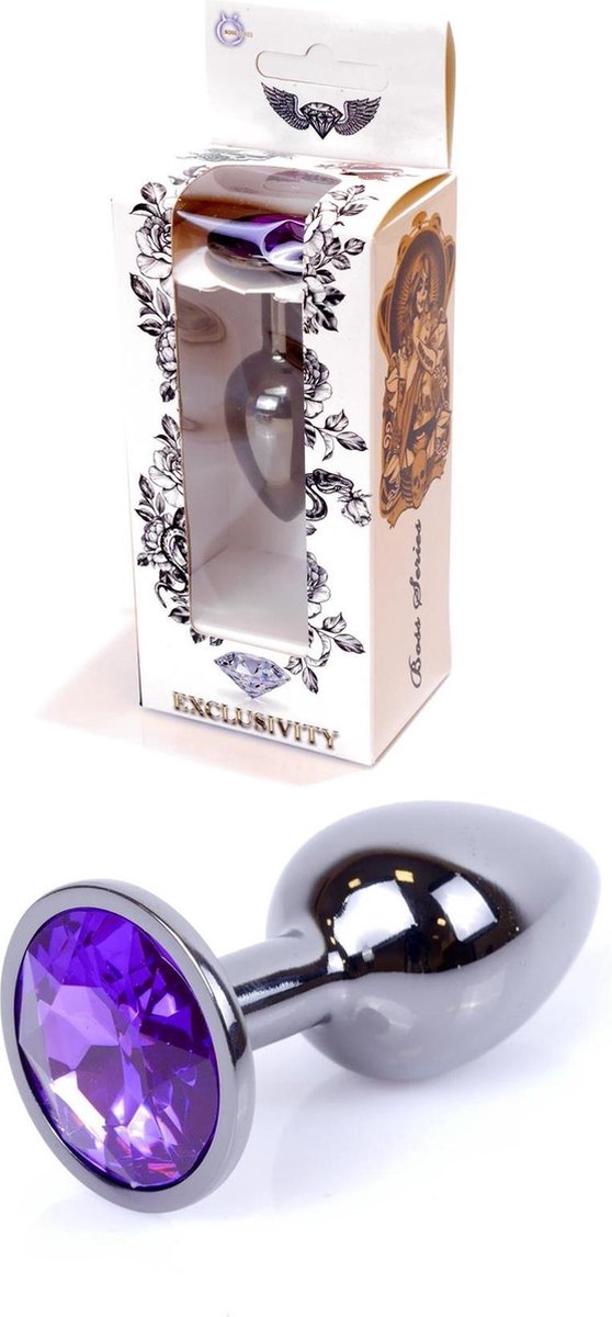 Goedkoopste Bossoftoys - Plug - Donker zilver - anaal - Paars - 64-00034 - gave cadeaubox