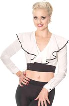 Dancing Days - CLASSY DAME WRAP Crop top - XL - Wit/Zwart