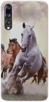 ADEL Siliconen Back Cover Softcase Hoesje Geschikt voor Huawei P20 Pro - Paarden