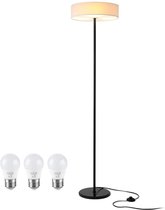 Zanflare Staande lamp - Vloerlamp - E27 - LED Bulb - 3 Led lampen - Marmeren voet