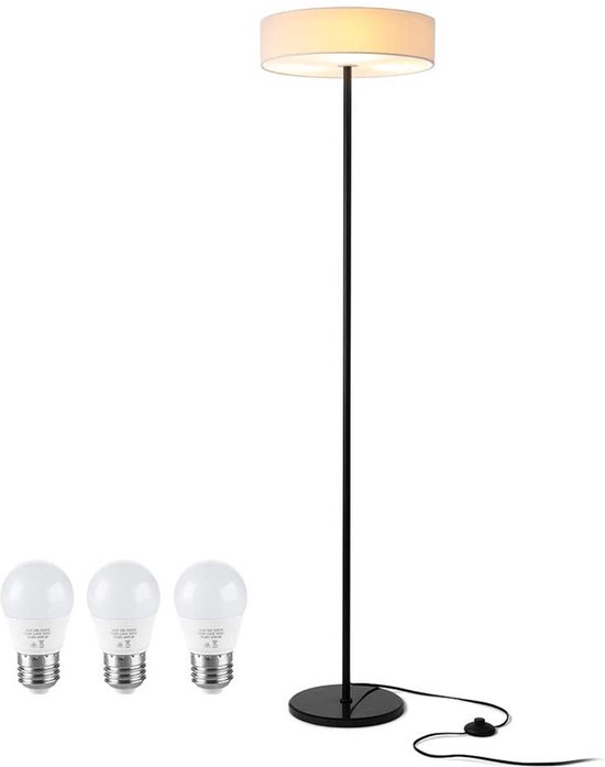 redactioneel Schep krans Zanflare Staande lamp - Vloerlamp - E27 - LED Bulb - 3 Led lampen -  Marmeren voet | bol.com