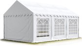 Partytent feesttent 4x6 m tuinpaviljoen -tent ca. 500 g/m² PVC zeil in wit waterdicht