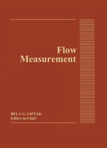 Boek "Flow Measurement" op een roodbruine achtergrond met horizontale lijnen aan de rechterkant.