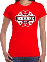 Have fear Denmark is here / Denemarken supporter t-shirt rood voor dames XS