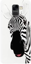 ADEL Siliconen Back Cover Softcase Hoesje Geschikt voor Samsung Galaxy A8 (2018) - Zebra