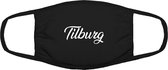Tilburg mondkapje | gezichtsmasker | bescherming | bedrukt | logo | Zwart mondmasker van katoen, uitwasbaar & herbruikbaar. Geschikt voor OV