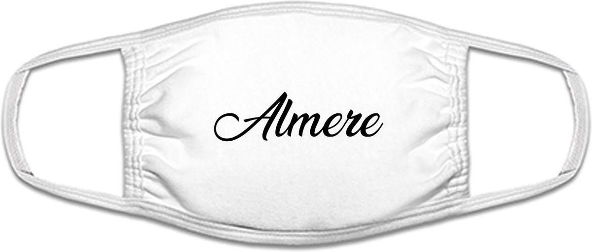 Almere mondkapje | gezichtsmasker | bescherming | bedrukt | logo | Wit mondmasker van katoen, uitwasbaar & herbruikbaar. Geschikt voor OV