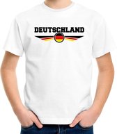 Duitsland landen t-shirt met Duitse vlag - wit - kids - landen shirt / kleding - EK / WK / Olympische spelen outfit M (134-140)