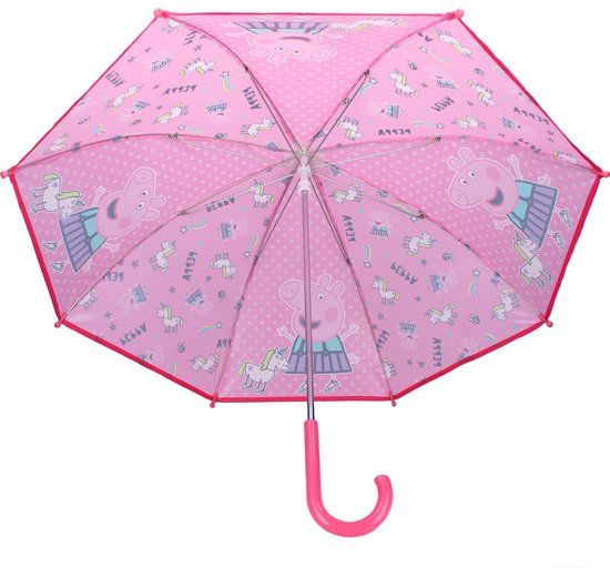 Peppa Pig Peppa Don't Worry About Rain Paraplu - 63 x 70 x 70 cm - Roze - Vadobag
