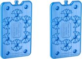 2x Blauwe koelelementen 400 gram 14 x 25 cm - Koelblokken/koelelementen voor koeltas/koelbox