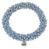 Melady Kralen Armband Ø6-7cm (2mm) Blauw Glas Rond Kralen Armband Dames Armbandjes Sieraden Dames